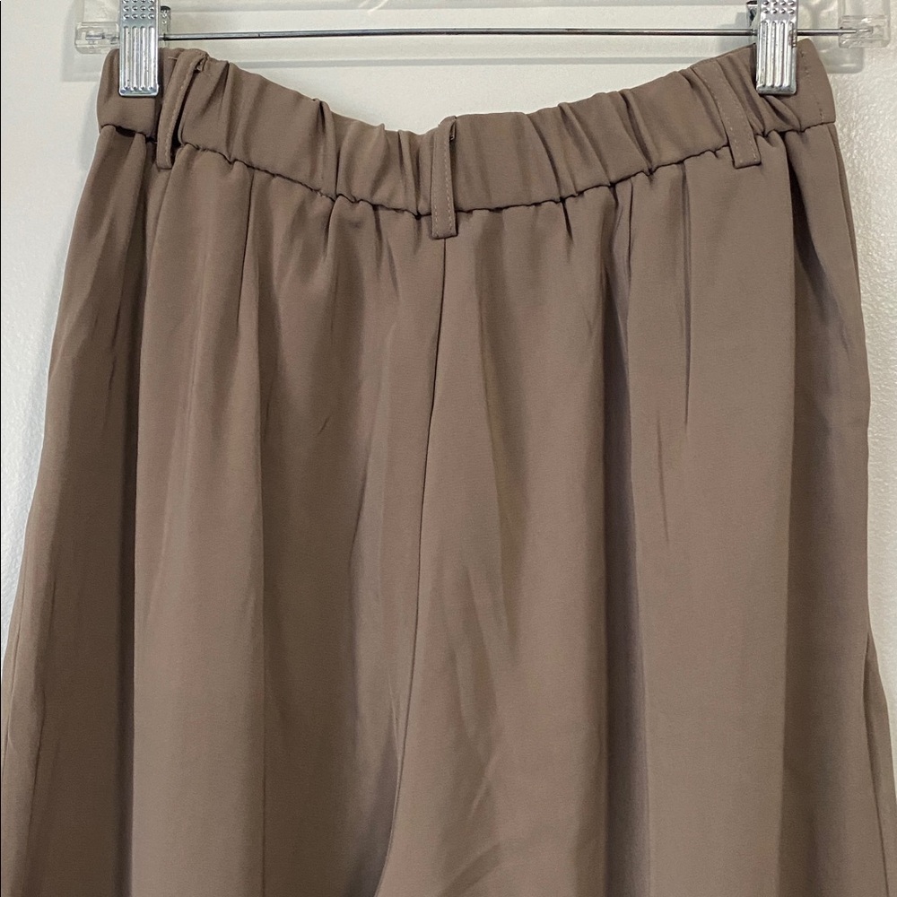 Wide Leg High-Waist Trousers - Taupe - Picture 7 of 15